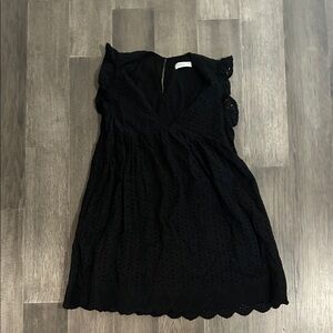 Vestique Black Eyelet Mini Dress